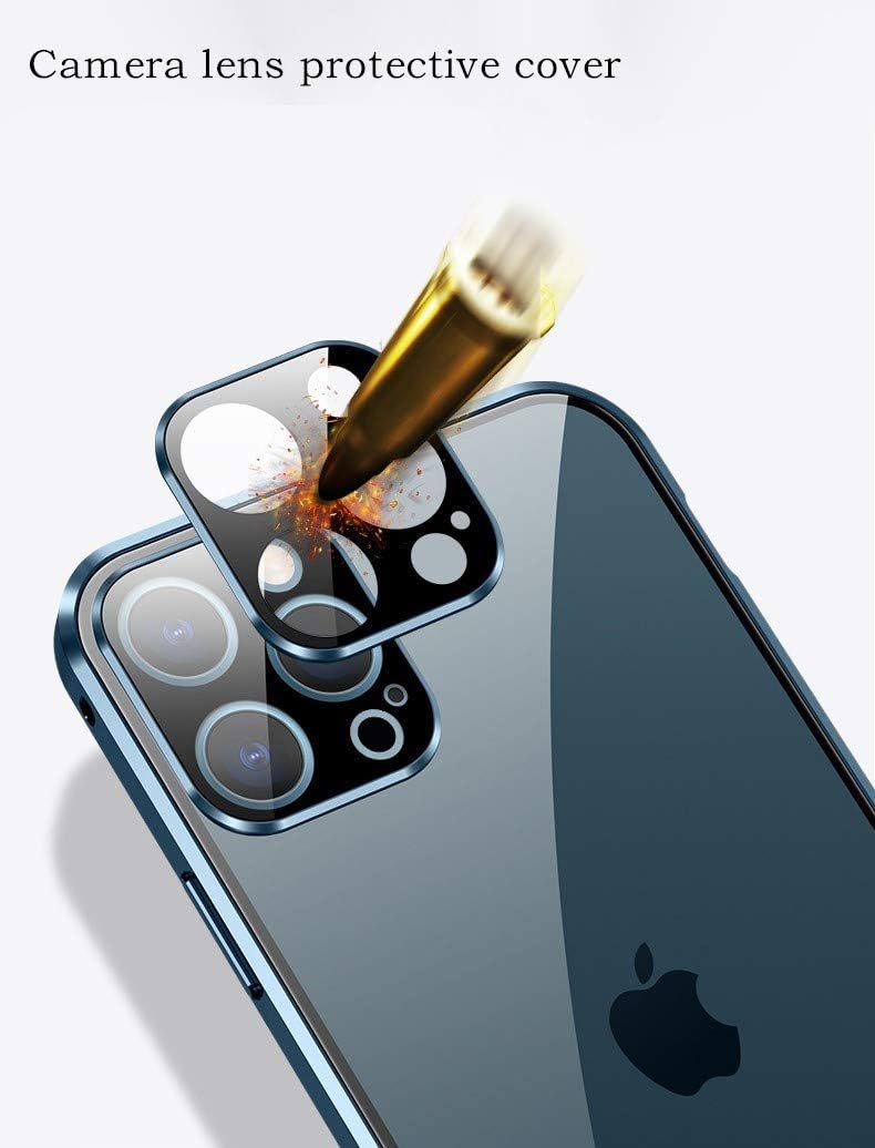 iPhone 12 Pro Max Case with Safety Lock & Strong Magnetic Adsorption, Camera Lens Protector, 360 Full Body Protection