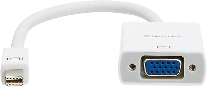 Amazon Basics Mini DisplayPort to VGA Monitor Adapter, White