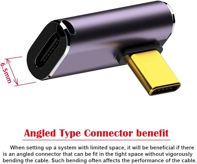 chenyang USB C Connector,USB4 Type C Male to Female 240W Power 40Gbps Data 8K Video Adapter Low Profile Angled for NS Phone Laptop