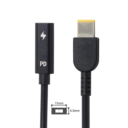 NFHK Type C USB-C to Rectangle 11.0 * 4.5mm Power Plug PD Emulator Trigger Charge Cable for X1 Carbon
