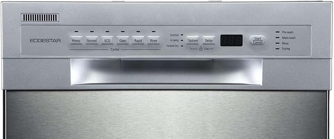 EdgeStar BIDW1802SS 18 Inch Wide 8 Place Setting Built-In Dishwasher