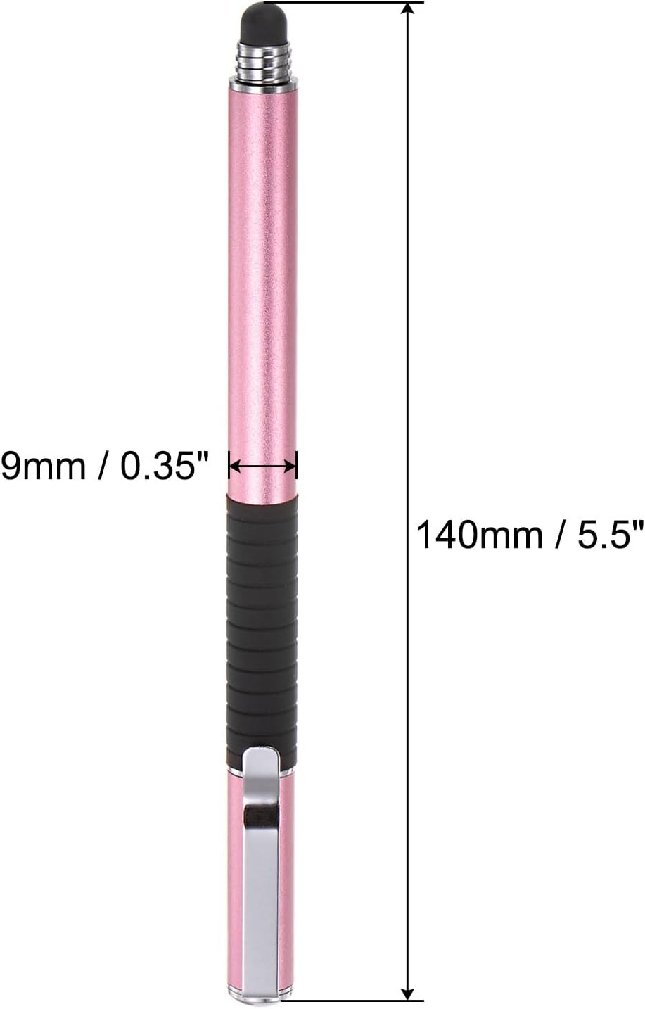 MECCANIXITY 2 in 1 Stylus Pens for Touch Screens, Universal Capacitive Stylus with 4 Fiber & 2 Disc Tips, Pink