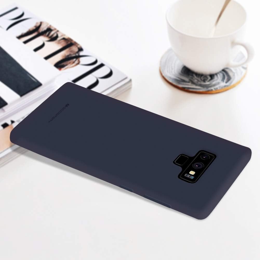 GOOSPERY Soft Feeling Jelly Case for Samsung Galaxy Note 9 (2018) - Silky Slim Bumper Cover, Midnight Blue