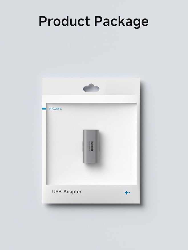 Hagibis USB 3.2 Adapter 2 Pack, USB A Female to Female Connector OTG Adapter 10Gbps 60W Cable Extender for Laptops Charger PC Car Mouse Keyboard (AA30)