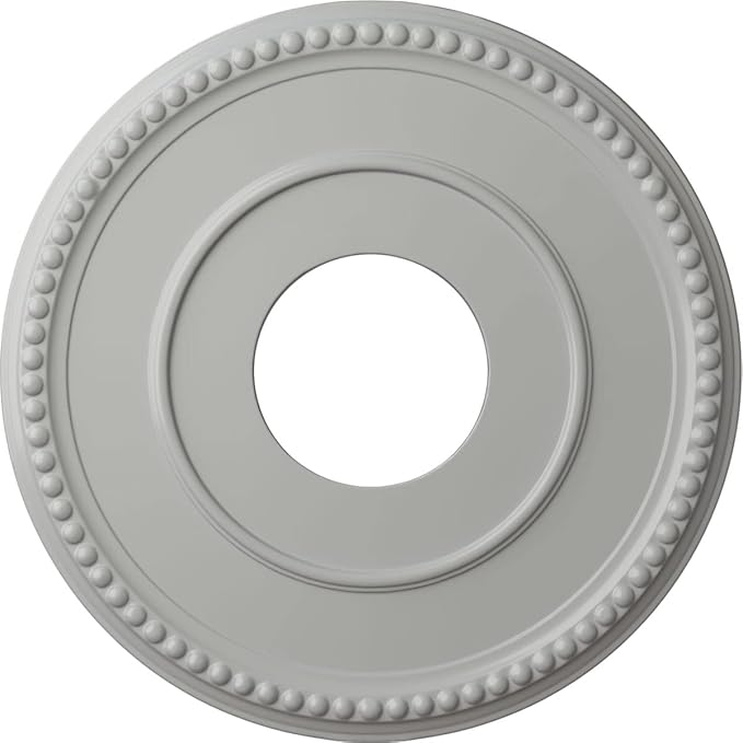 12 1/2"OD x 3 7/8"ID x 3/4"P Bradford Ceiling Medallion (Fits Canopies up to 6 5/8"), Hand-Painted Frost