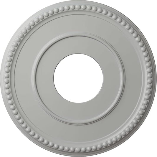 12 1/2"OD x 3 7/8"ID x 3/4"P Bradford Ceiling Medallion (Fits Canopies up to 6 5/8"), Hand-Painted Frost