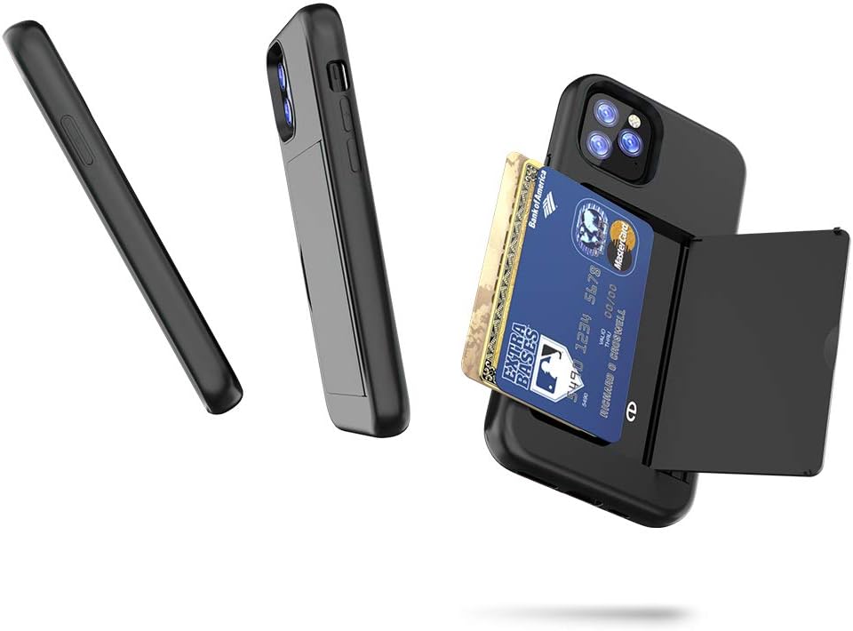 iPhone 12 Mini Case with Card Holder, Protective Wallet Case - Black, Credit Card Slot