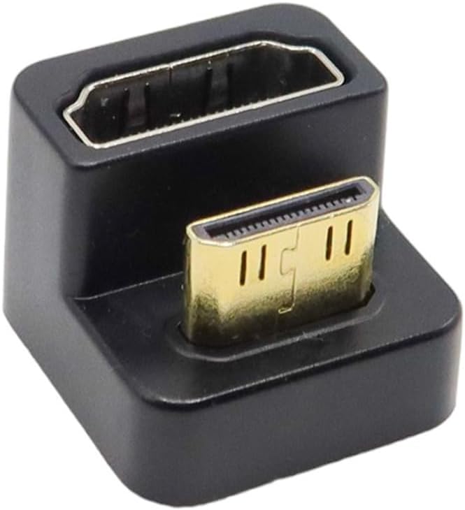 Kado 180 Degree Mini HDMI to HDMI 4K 60Hz Adapter U Shaped Mini HDMI Male to HDMI Female Extender Converter for Portable Monitor, Laptop, Tablet, Camera and Projector (Long Side Inward Up Angle)
