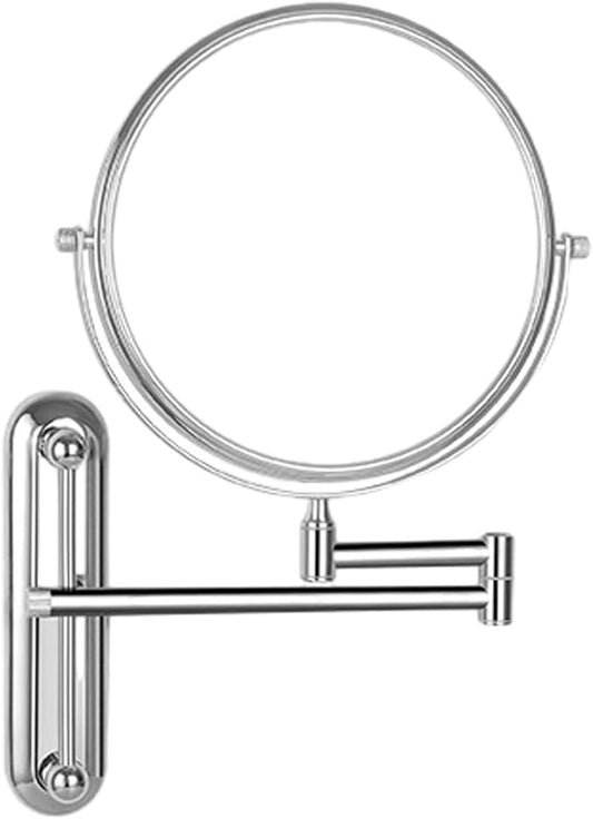 Makeup Mirror Wall Mounted Extra Long Arm, Cosmetic Mirror Magnification, Vanity Mirror 360° Swivel Extend and Fold, Double Sided Bathroom Shaving Mirror Magnifying Mirror Wall Mounted