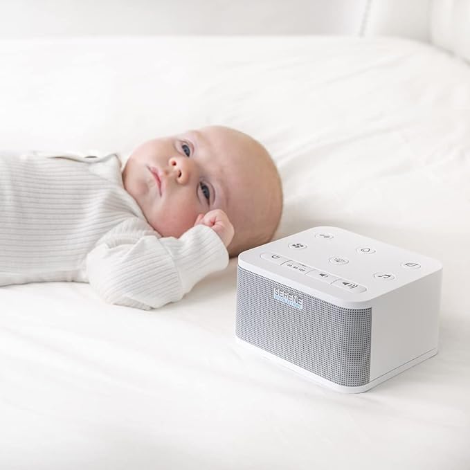 Serene Evolution 45 Sound Portable White Noise Machine - Sleep Sound Machine for Adults, Kids, Baby, Home, Office Privacy - White Noise Machine for Office - Nature Sound Machine - White Noise Maker