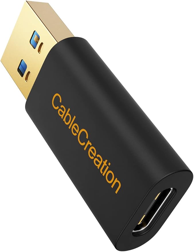 CableCreation USB C Female to USB Male Adapter, USB 3.1 5Gbps USB C to A Adapter Female for Laptops Logitech StreamCam VR Link for Charging
