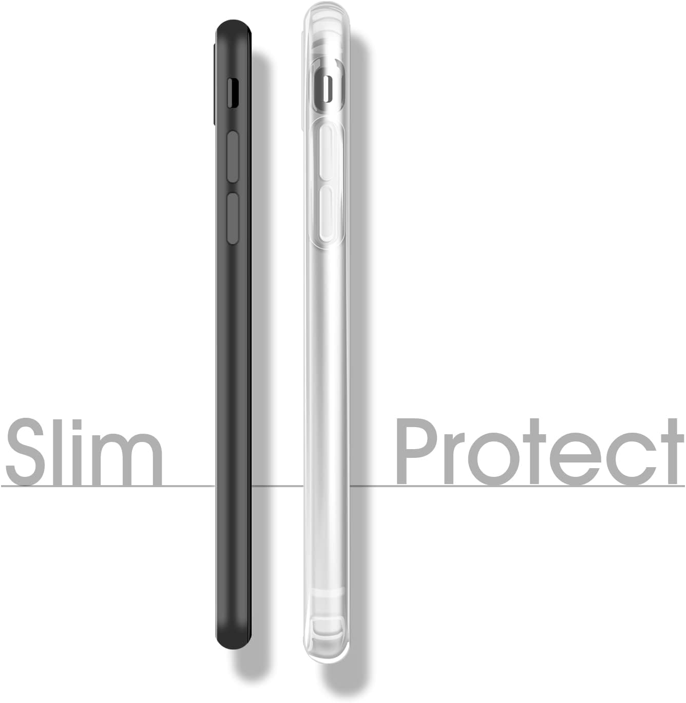 Floral Design Clear Case for iPhone 11, Cute Slim TPU Cover + Shockproof Bumper for Women and Girls (Simple Elegant