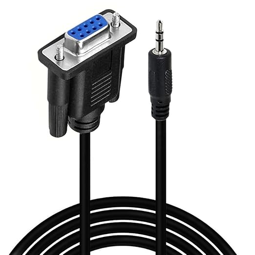 3.5mm to RS232 Serial Adapter, 1/8 inch Male Plug to DB9 9 Pin Female Serial Converter Cable 1.8M/6Feet (3.5mm to DB9 Female)