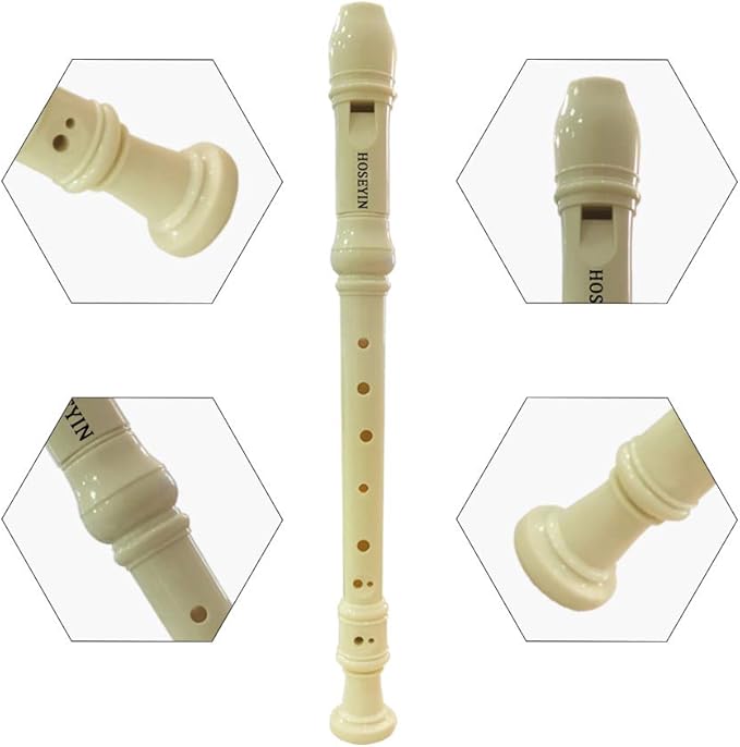 Soprano Recorder Baroque style German style C Key 8 Holes Soprano Recorder for Beginners Kids students(German, ivory white)