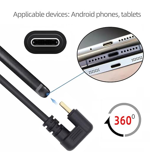 NFHK Down Angled USB3.0 Type-A to Type C USB-C Male to Male Power Data Cable 5Gbps USB-C Opposite U Shape Back Angled