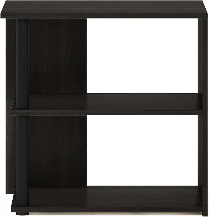 Furinno Romain Side Table, 2-Tier End Table with Open Shelf, Night Stand, Bedside Table, for Living Room, Bedroom, Espresso