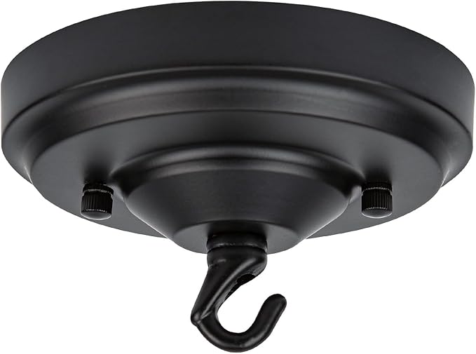 Light Canopy Kit, 5IN Chandelier Kit with Hook, Matte Black Ceiling Metal Canopy for Pendant Light, Grow Light, Plant, Max Load 33LBS