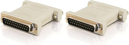C2G Legrand Null Modem Adapter, DB25 Male to Female RS232 Serial Adapter, Beige 1.5 InchSerial Cable Adapter, 1 Count, 02469 (Pack of 2)