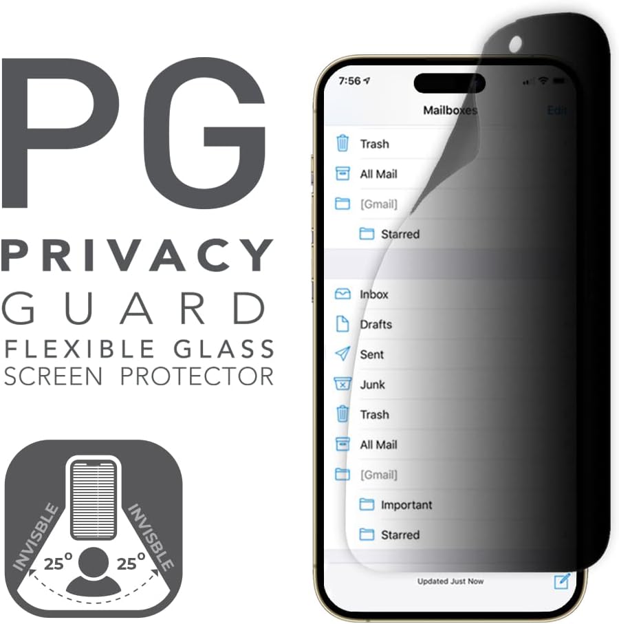 iPhone 14 Pro Max ARMOR Flexible Glass Screen Protector, 9H Privacy Guard for ultimate protection.