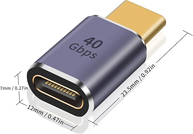 Poyiccot USB C Extender Adapter 2-Pack, 8K@60Hz & 40Gbps Data USB C Male to Female Extension Adapter, 100W Charging Type C Extender Thunderbolt 4 Connector for iPhone, MacBook Pro