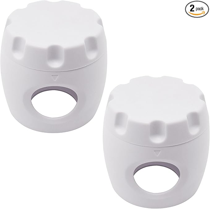 2 Pack Door Knob Safety Cover for Kids, Door Knob Cover, Screw Thread Design, Doors Knobs Child Proof Locks, Reusable and Reliable, for Toddler Baby Safety Doors Handle Covers (White)