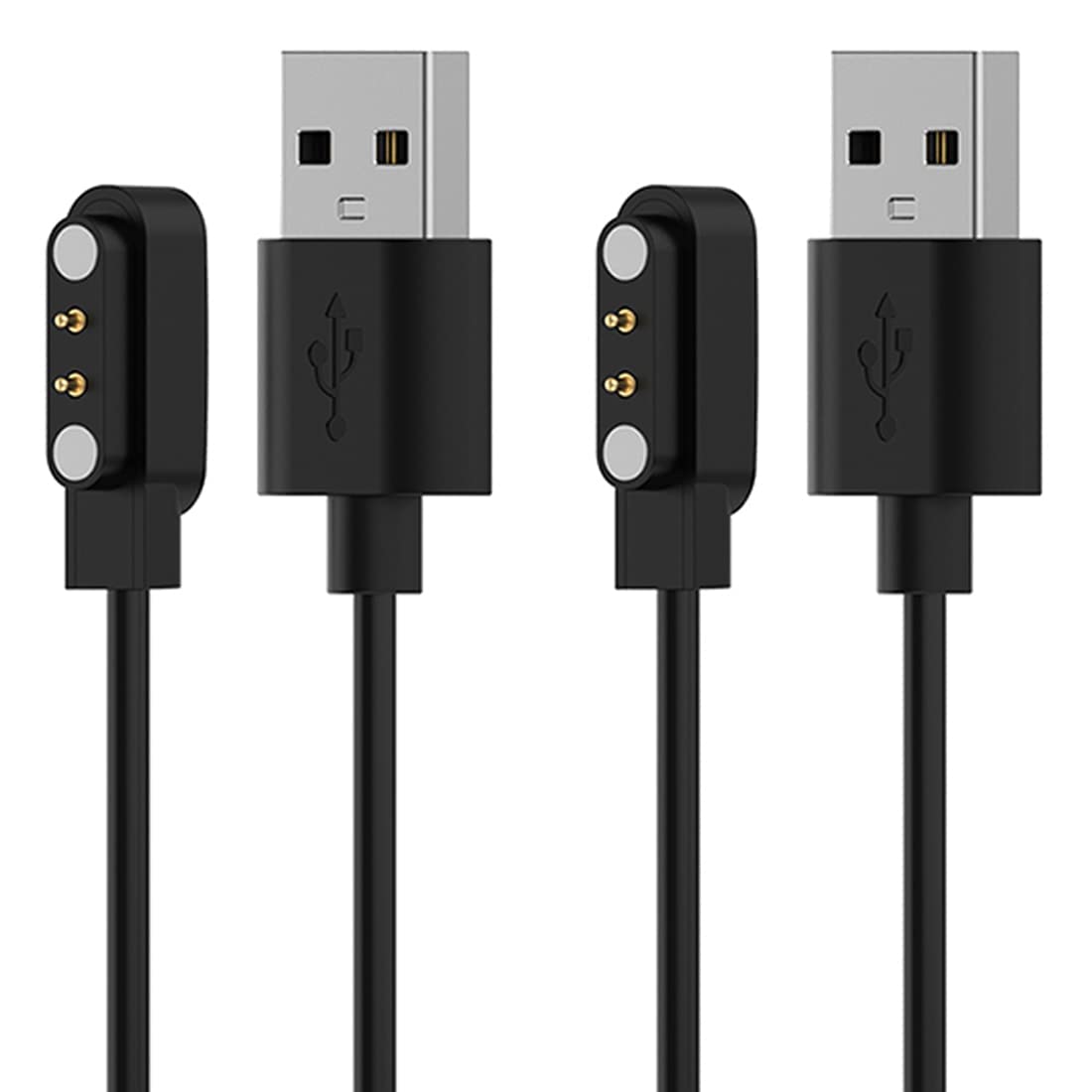 E ECSEM Black Charger for Military K22 K27 K28 Smartwatch Accessories, Magnetic Charging Cable Cord 3.3FT - 2Pack