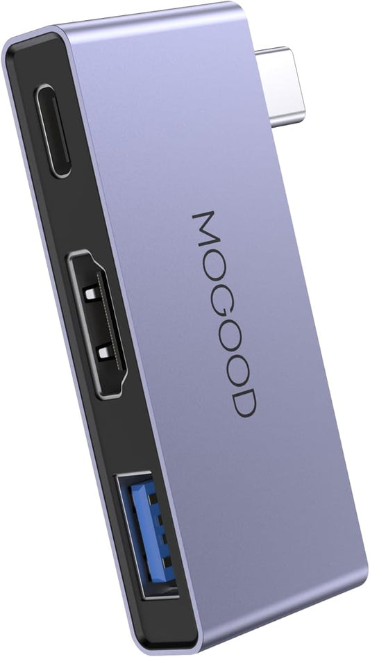 MOGOOD USB C to HDMI Multiport Adapter - Type C to 4K HDMI Adapter with Charging, Supports 4K UHD Video, USB 3.0 Port, 100W USB-C Fast Charging for Monitor, TV, Laptop