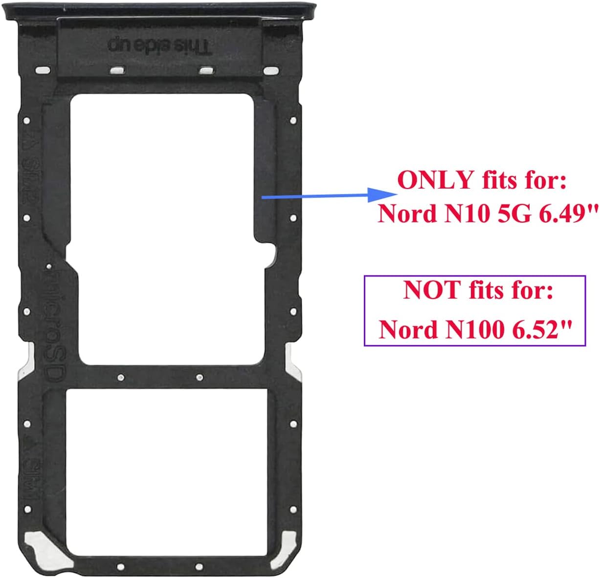 OnePlus Nord N10 5G Dual Sim Card Tray Slot Holder Replacement with Eject Pin for OnePlus Nord N10 5G