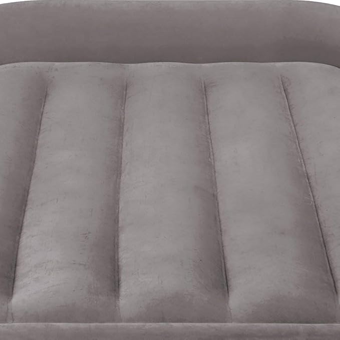 Intex Dura-Beam Standard Series Deluxe Pillow Rest Raised Airbed w/ Soft Flocked Top for Comfort, Built-in Pillow & Electric Pump, Bed Height 16.5", Twin