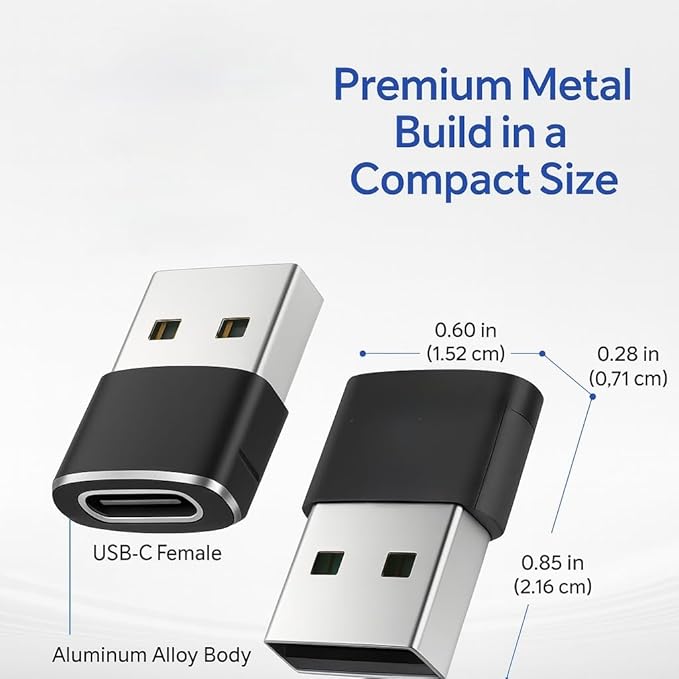 1PC USB-C Adapter, Type C Female to USB A Male Cable Converter for MacBook Pro,iMac,PC,Laptop,Computer,Samsung Galaxy Note 20,S20,S21,S22,OTG “1 Unit Per Package”
