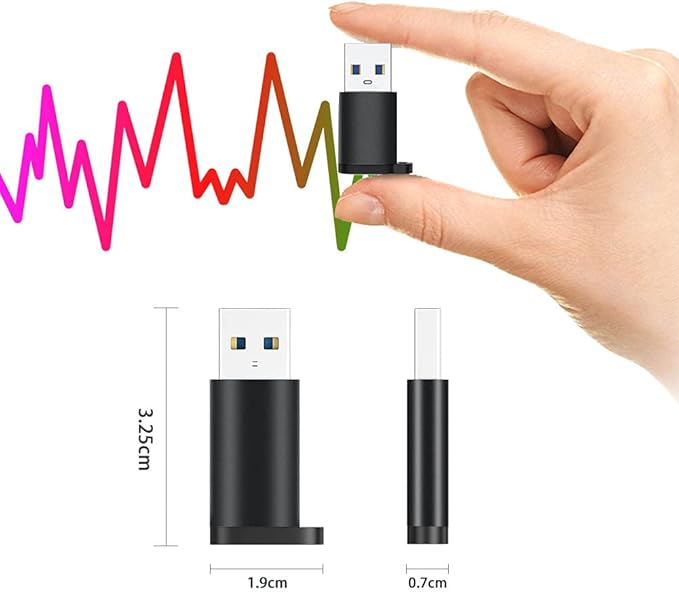 USB C Female to USB A Male Adapter (2 Pack) with Lanyard, USB Type-C to USB A 3.0 Adapter Converter Compatible with MacBook Pro, Samsung Notebook, Laptop, PC and More, Black
