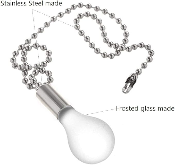 Ceiling Fan Chain Set - 2 Pcs Fan Pull Chains with 13.6 Inch Cord for Switch and Light