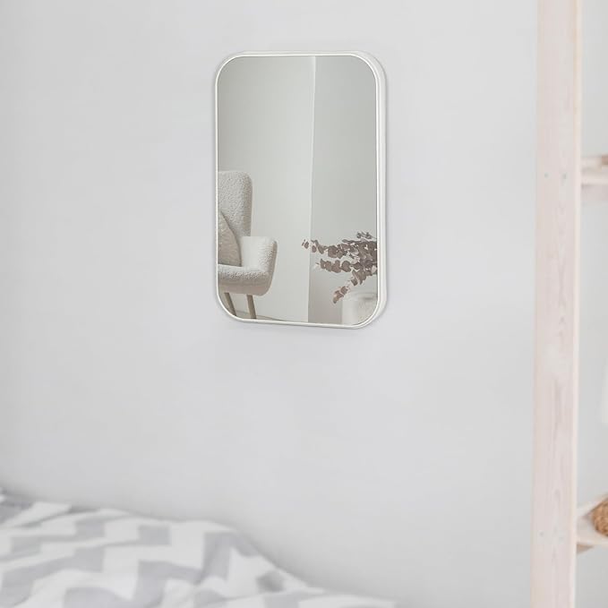 10Pcs Table Desk Vanity Makeup Mirror, 8-Inch Simple Portable Travel Mirror with Stand, Standing and Wall Hanging Dual-use White