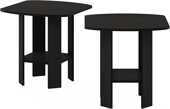 Furinno Simple Design End Table, 2-Pack, Espresso