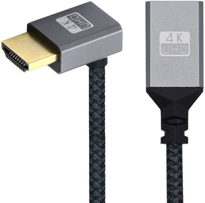 Chenyang HDMI 1.4 Cable,HDMI Type A Male to Female Extension Cable Connector 90 Degree Down Angled