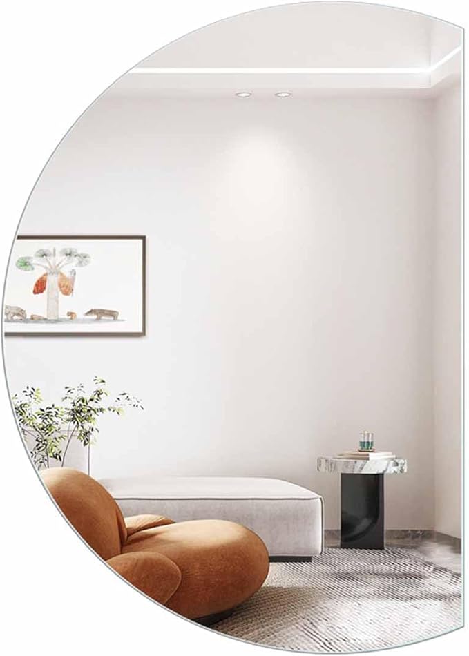 Half Moon LED Bathroom Mirror, Frameless Backlit Wall Mirror, Anti-Fog Smart Vanity Mirror,3 Colors Lights Dimmable Brightness and Time,Touch Switch (Right Semicircle, 100 * 70)