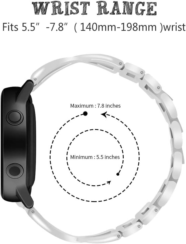 Replacement Band for Eurans Smart Watch, 1.4’’ inch 20mm Bling Bracelet Metal Watch Band Straps, Lightweight Wristbands