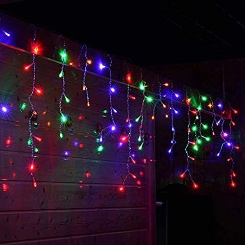 Toodour Christmas Icicle Lights Outdoor, 360 LED 29.5ft 8 Modes Fairy Icicle String Light with 60 Drops, Led Christmas Lights Twinkle for Holiday, Party, Wedding, Eaves, Xmas Decorations (Multicolor)