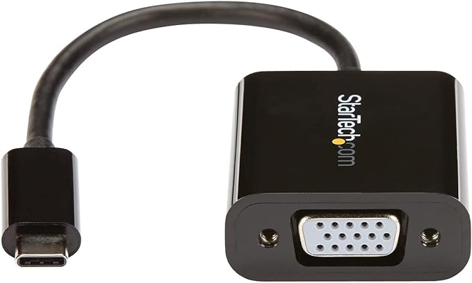 StarTech.com USB-C to VGA Adapter - Thunderbolt 3 Compatible - USB C Adapter - USB Type C to VGA Dongle Converter