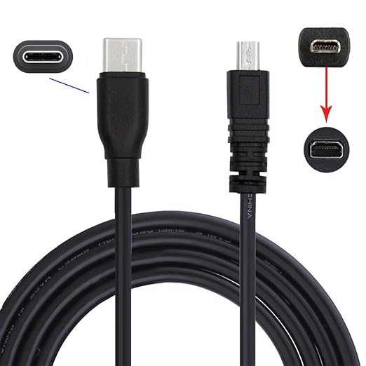 NFHK USB-C Type-C Host to Camera Mini 8P Data Power Cable for Coolpix UC-E6 UC-E16 UC-E17 DSC-W DMC-S EX-Z