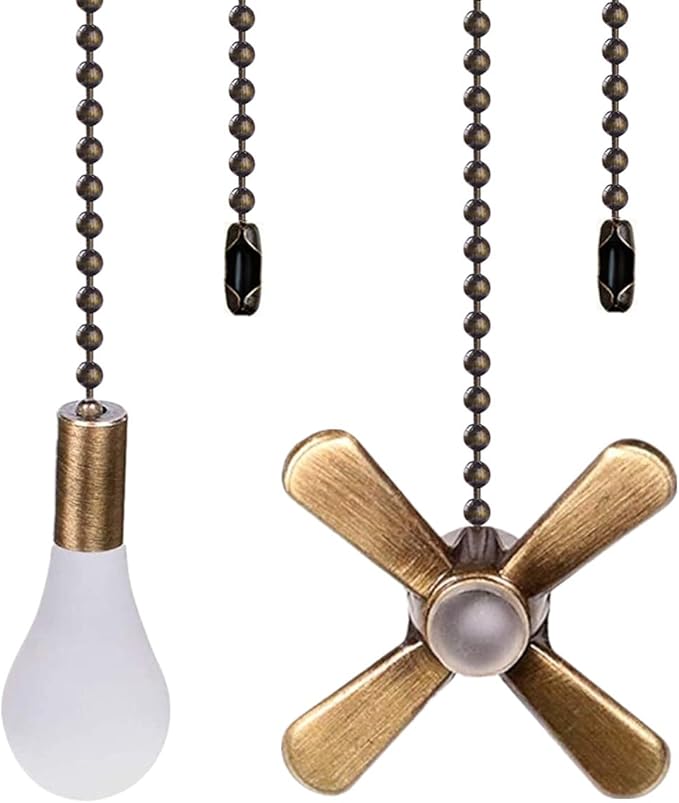 Ceiling Fan Pull Chains 13.6 Inches Fan Pulls 2 Pcs Ceiling Fan Pull Cord Fan Pull Set for Ceiling Fan Light and Lamps