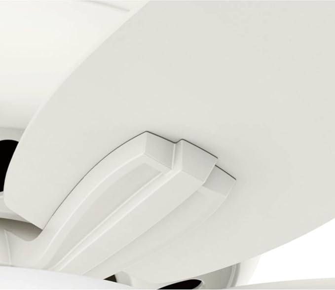 Hunter 42 inch Indoor Ceiling Fan with LED Light - White Ceiling Fan with Pull Chain, For Bedroom or Living Room, Low Profile Mount, No Remote, 5 Blades, Includes Bulbs - Newsome 51080, Fresh White