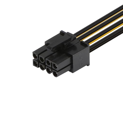 J&D 8 Pin PCIe to 2 x 4 Pin LP4 Molex Power Cable Adapter (2 Pack), 6 inch / 15 cm, Black