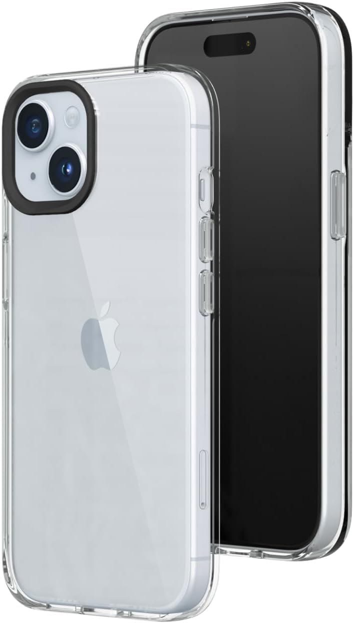 RhinoShield Crystal Clear Case for iPhone 15 | Advanced Yellowing Resistance, High Transparency, Customizable Clear Case