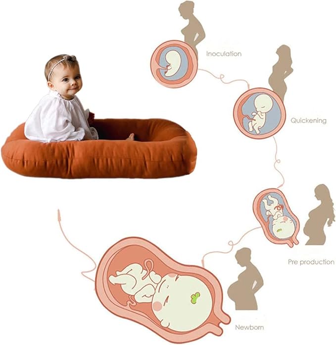 Baby Lounger Pillow, Infant Lounger for 0-24 Months, Soft Cotton and Portable Baby Lounger for Home (Yellow)