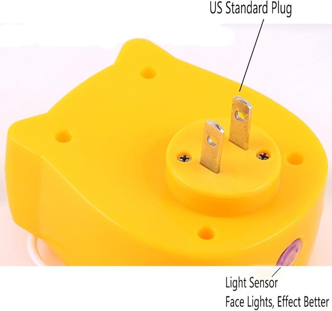 2 PCS Owl LED Plug in Night Light for Kids- Wall Lamp Take Good Care Children Sleep Light Sensor Auto Controlled Nightlights for Baby Nursing (Yellow+Green)