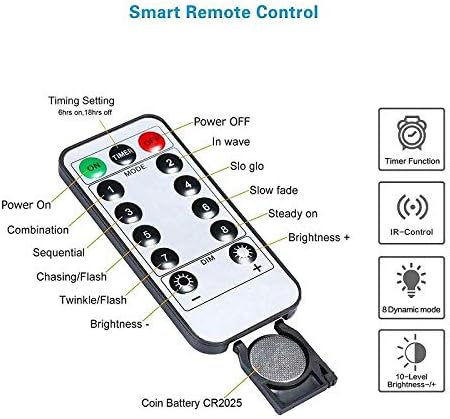 String Lights,LED Copper Wire Lights, Each Set 33ft/10M 100LEDs and 6 Remote Control.AA Battery Powered,Decor Rope Lights for Holiday,Wedding, Parties.(Pink)