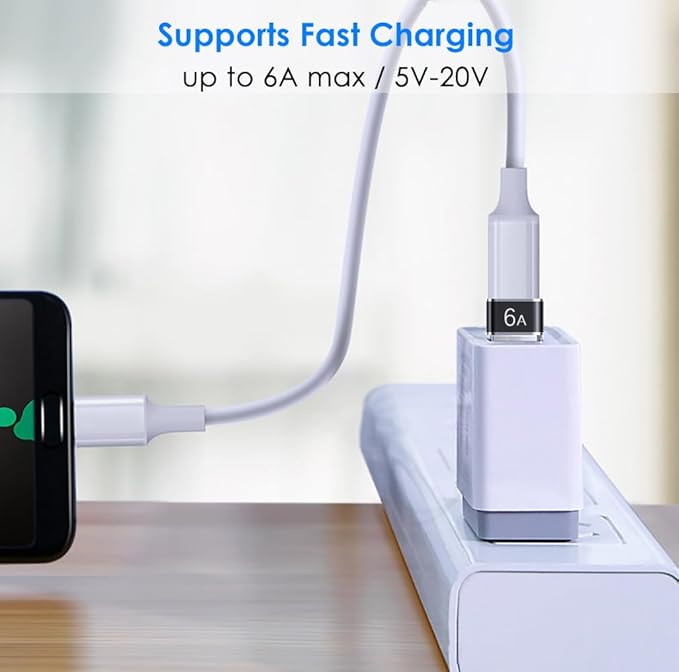 USB to USB C Adapter 4 Pack, USB A 3.0 Female to USB C Male OTG Adapter x2, Type C Female to USB Male Adapter x2, Compatible with MacBook, iPhone 17/16/15, iPad, Samsung Galaxy, Tablets, Laptops