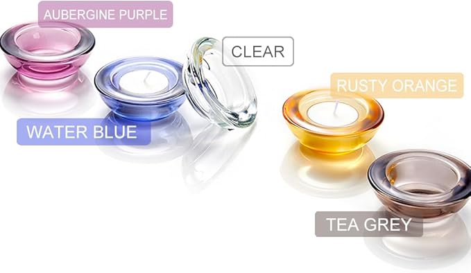 Clear Tealight Candle Holders - Set of 24, Round Chunky Glass Candle Holder, 3" Diameter - CH01