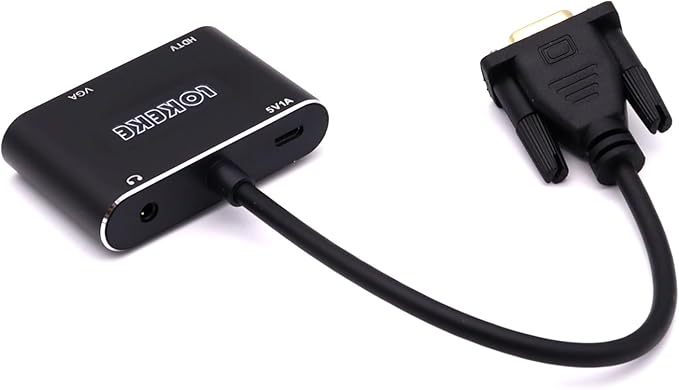 VGA to HDMI VGA, VGA to HDMI VGA Adapter with Audio Cable and USB Cable for Computer, Desktop, Laptop, PC, Monitor, Projector, HDTV